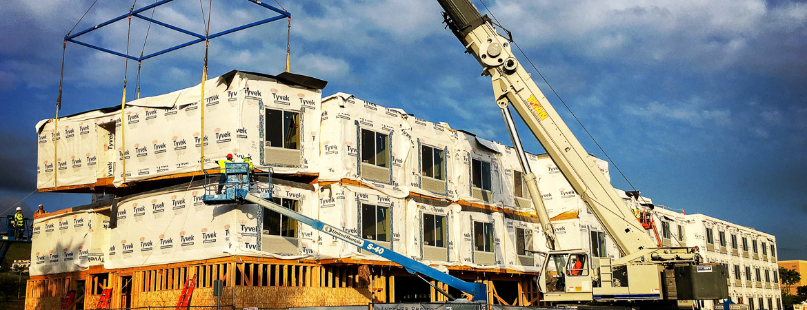 Site construction and crane set of the Folsom Fairfield project.