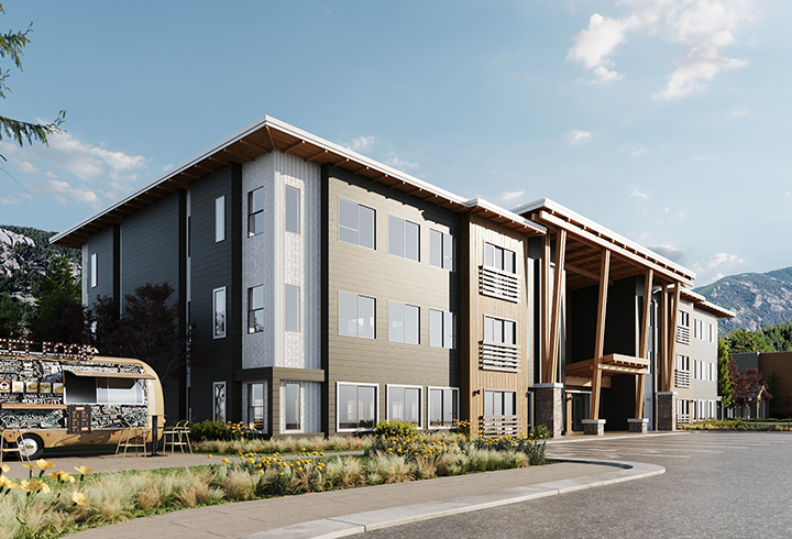 RiverView Place Rendering Big Sky Montana Modular Workforce housing